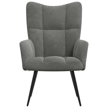 Vidaxl relaxstoel fluweel donkergrijs