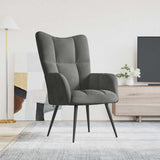 Vidaxl relaxstoel fluweel donkergrijs