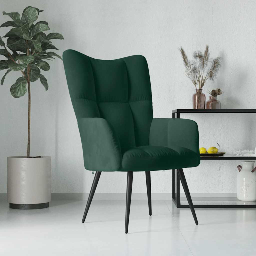 Vidaxl relaxstoel fluweel donkergoen