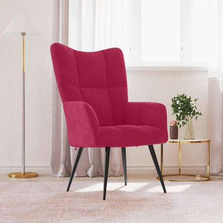 Vidaxl relaxstoel fluweel wijnrood