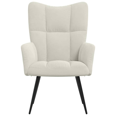 Vidaxl relaxstoel fluweel crèmewit