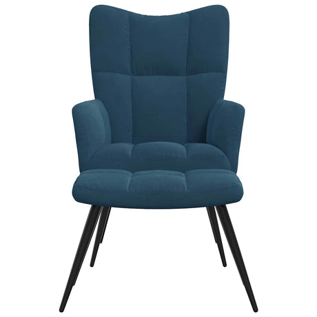 Vidaxl relaxstoel met voetenbank fluweel blauw
