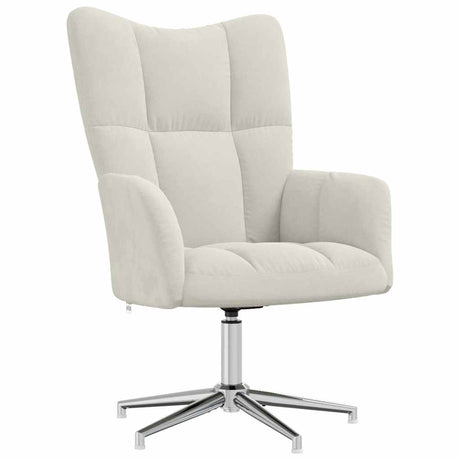 Vidaxl relaxstoel fluweel crèmewit