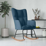 Vidaxl schommelstoel fluweel blauw