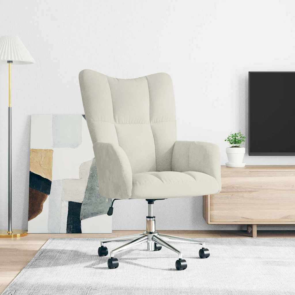 Vidaxl relaxstoel fluweel crèmewit