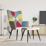 Vidaxl relaxstoel met voetenbank patchwork stof