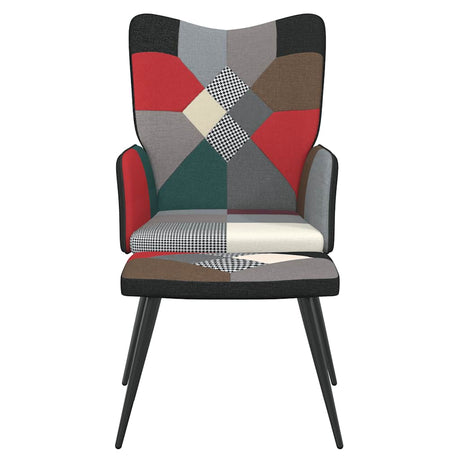 Vidaxl relaxstoel met voetenbank patchwork stof