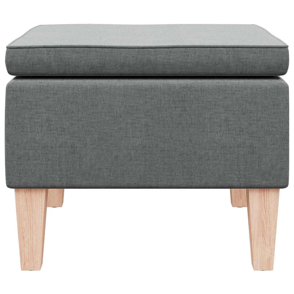 Vidaxl kruk met houten poten stof donkergrijs