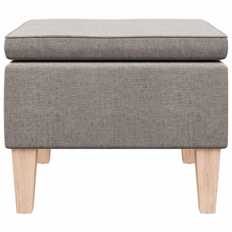 Vidaxl kruk met houten poten stof taupe