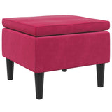 Vidaxl kruk met houten poten fluweel wijnrood