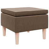 Vidaxl kruk met houten poten stof bruin
