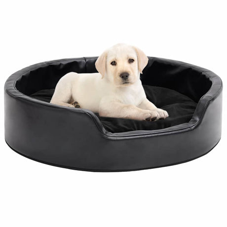 Vidaxl hondenmand 69x59x19 cm pluche en kunstleer zwart