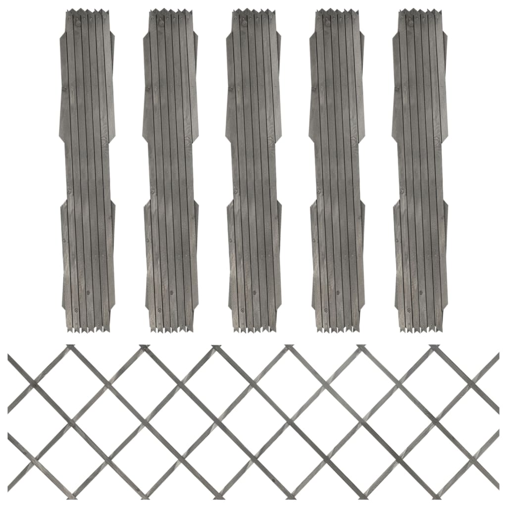 Vidaxl tuinlatwerken 5 st 180x60 cm massief vurenhout grijs