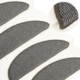 Vidaxl trapmatten 15 st 56x17x3 cm grijs halfrond