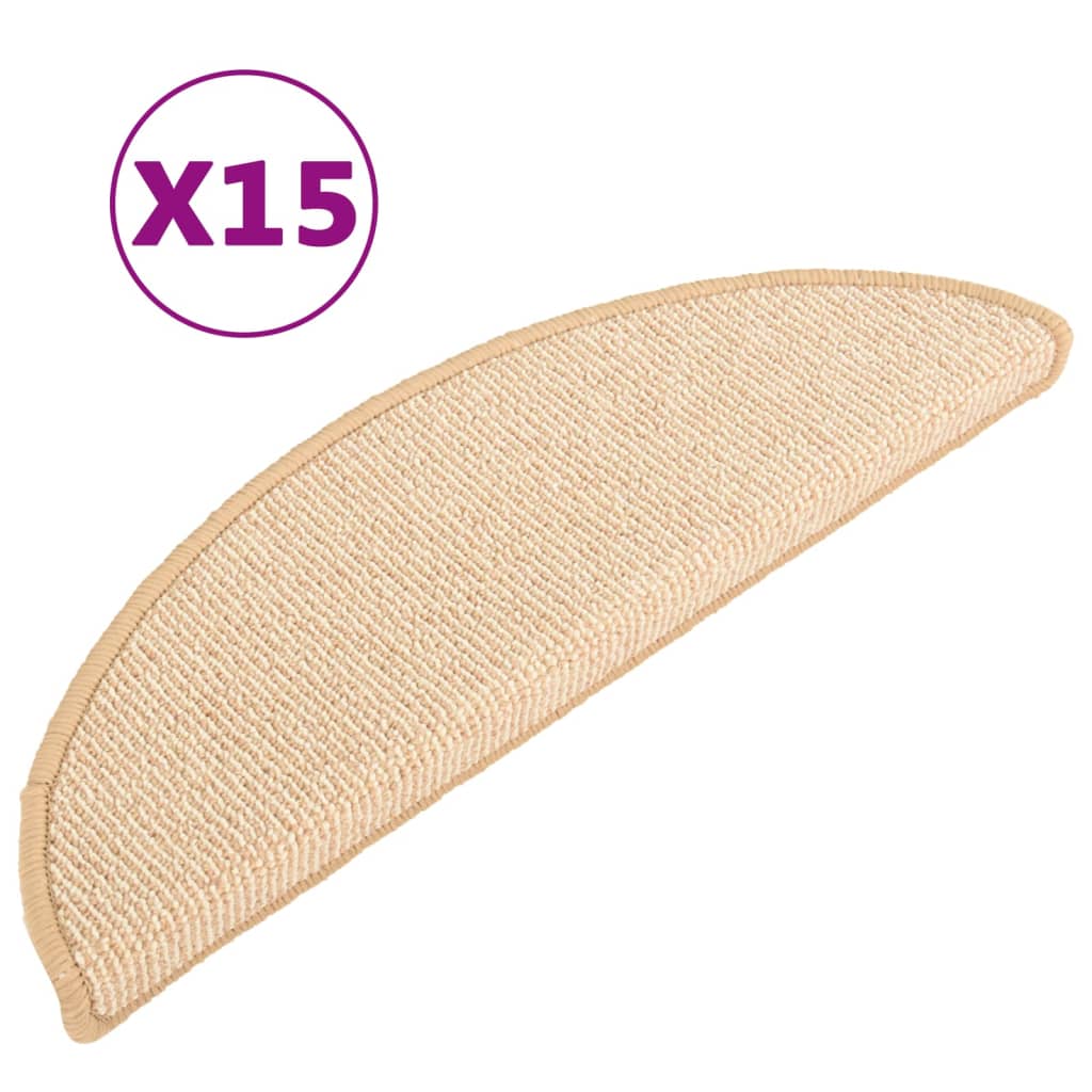 VidaXL Trapmatten 15 st 65x21x4 cm crèmekleurig