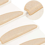 Vidaxl trapmatten 15 st 65x21x4 cm crème halfrond groot