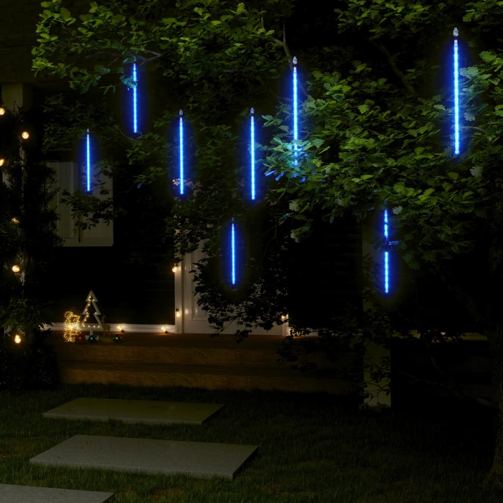 VidaXL Meteoorlichten 8 st 192 LED's binnen buiten 30 cm blauw