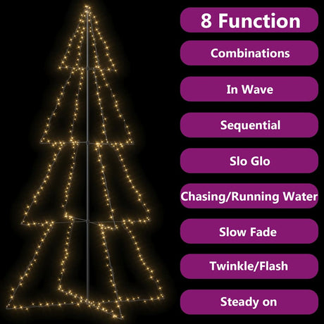 Vidaxl kegelkerstboom 360 led's binnen en buiten 143x250 cm