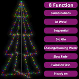 Vidaxl kegelkerstboom 360 led's binnen en buiten 143x250 cm