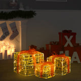 VidaXL Kerstverlichting geschenkdozen 3 st decoratief acryl warmwit