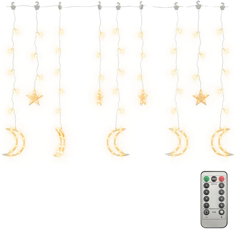 Vidaxl lichtslinger ster en maan afstandsbediening 345 led's warmwit