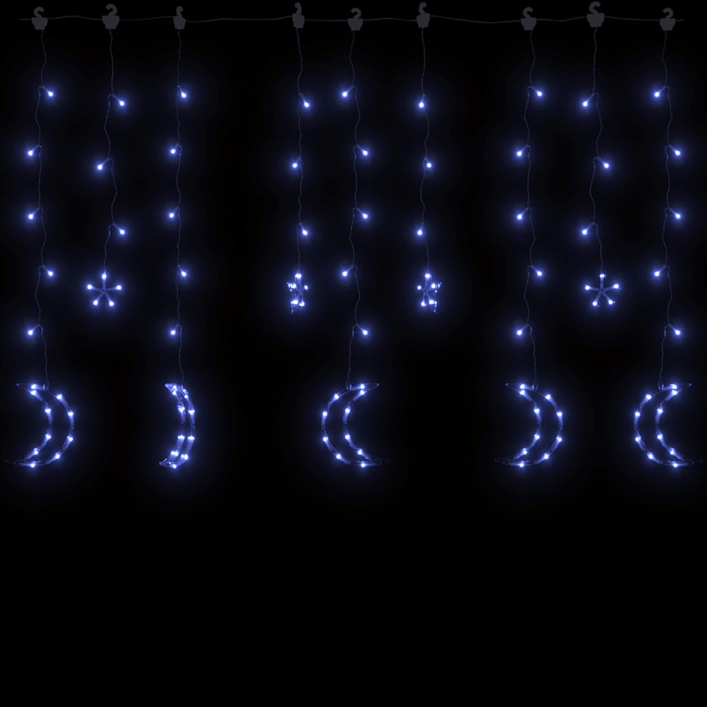 Vidaxl lichtslinger ster en maan afstandsbediening 345 led's blauw