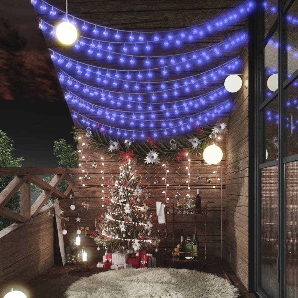 VidaXL Lichtsnoer met 200 LED's 8 functies blauw 20 m