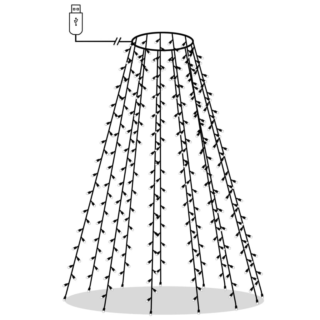 Vidaxl kerstboomverlichting met 210 led's koudwit net 210 cm