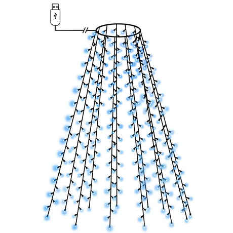 Vidaxl kerstboomverlichting met 210 led's blauw net 210 cm