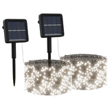 Vidaxl lichtsnoeren 2 st met 2x200 led's solar binnen buiten koudwit