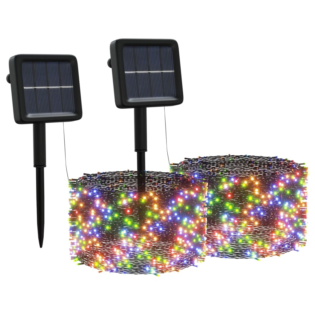 Vidaxl lichtsnoeren 2 st 2x200 led's solar binnen buiten meerkleurig