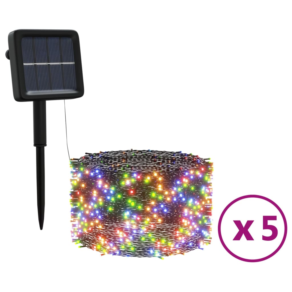 Vidaxl 5 st lichtslinger met 200 led's solar binnen buiten meerkleurig