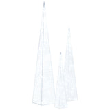 Vidaxl lichtkegelset decoratief led 30 45 60 cm acryl koudwit