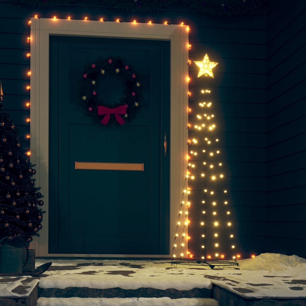 VidaXL Kegelkerstboom 70 warmwitte LED's 50x120 cm