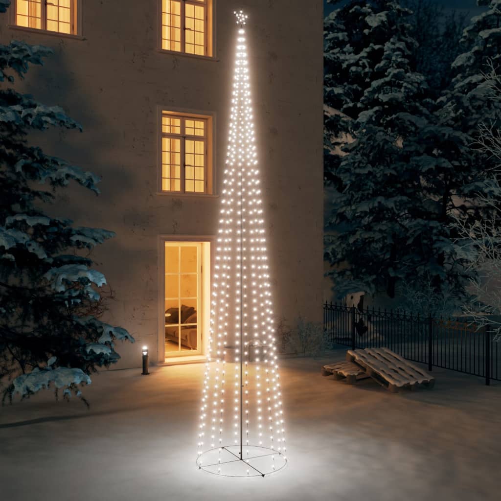 Vidaxl kegelkerstboom 752 koudwitte led's 160x500 cm