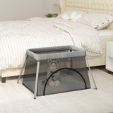 Vidaxl babybox met matras linnen lichtgrijs