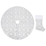 Vidaxl kerstboomrok luxe met sok 90 cm stof wit