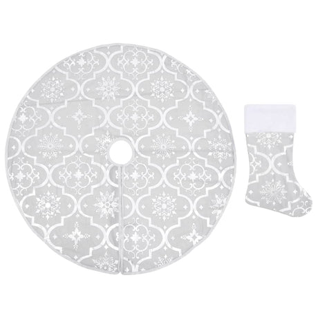 Vidaxl kerstboomrok luxe met sok 90 cm stof wit