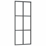 Vidaxl schuifdeur 76x205 cm esg-glas en aluminium zwart