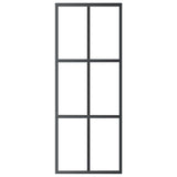 Vidaxl schuifdeur 76x205 cm esg-glas en aluminium zwart