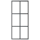 Vidaxl schuifdeur 90x205 cm esg-glas en aluminium zwart