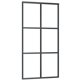 Vidaxl schuifdeur 102x205 cm esg-glas en aluminium zwart