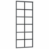Vidaxl schuifdeur 76x205 cm esg-glas en aluminium zwart
