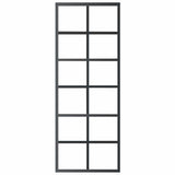 Vidaxl schuifdeur 76x205 cm esg-glas en aluminium zwart