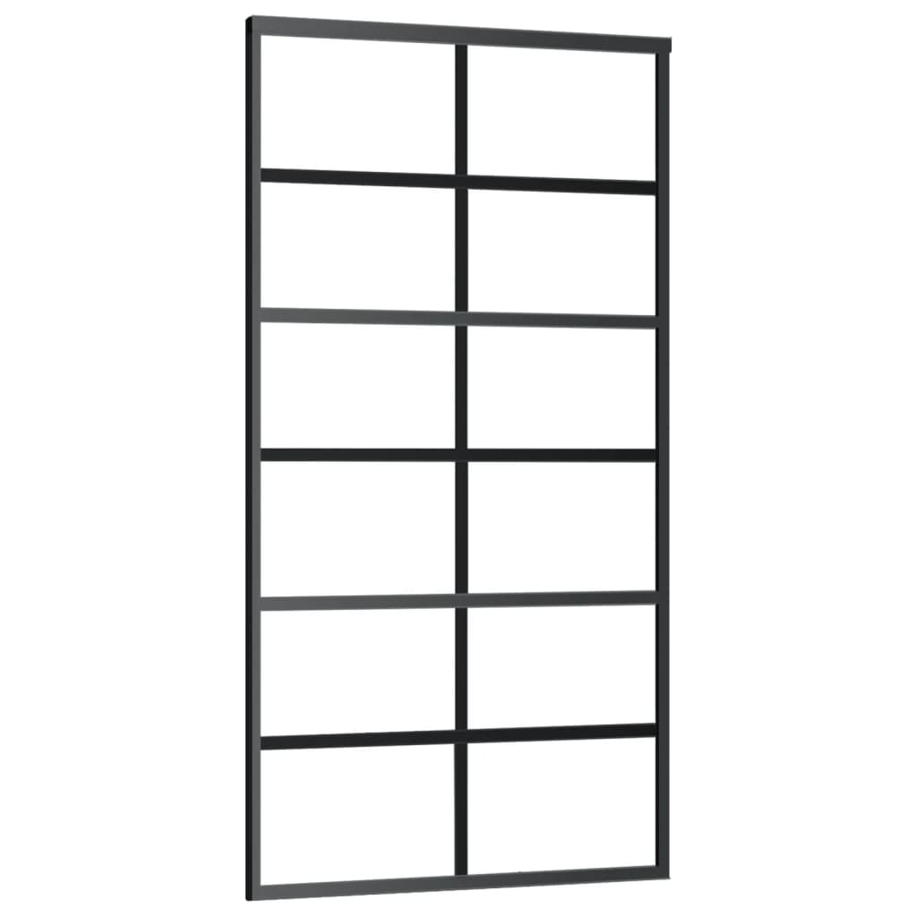 Vidaxl schuifdeur 102x205 cm esg-glas en aluminium zwart