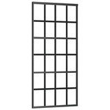 Vidaxl schuifdeur 90x205 cm esg-glas en aluminium zwart