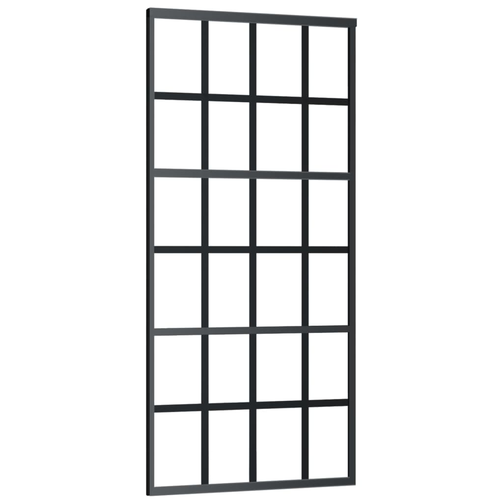 Vidaxl schuifdeur 90x205 cm esg-glas en aluminium zwart