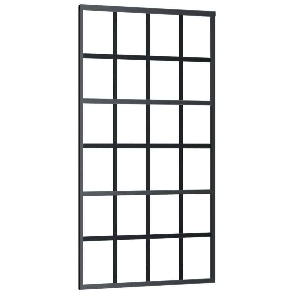 Vidaxl schuifdeur 102x205 cm esg-glas en aluminium zwart