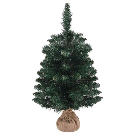 Vidaxl kunstkerstboom met verlichting en standaard 60 cm pvc groen