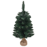 VidaXL Kunstkerstboom met verlichting en standaard 90 cm PVC groen